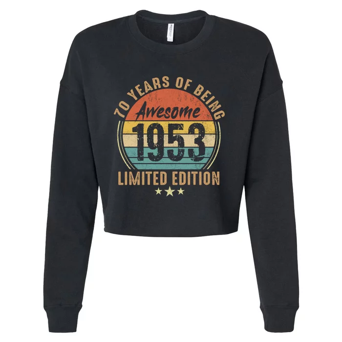 70th Birthday Vintage Limited Edition 1953 Cropped Pullover Crew