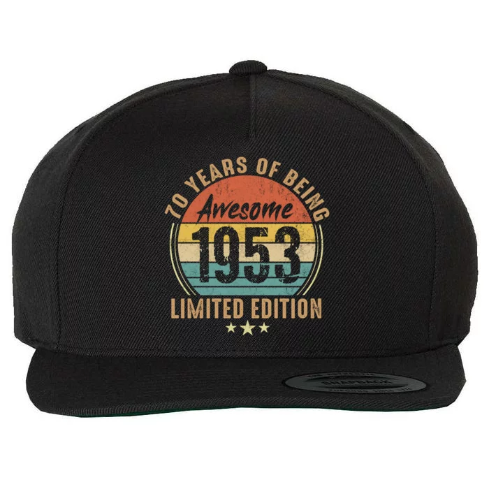 70th Birthday Vintage Limited Edition 1953 Wool Snapback Cap