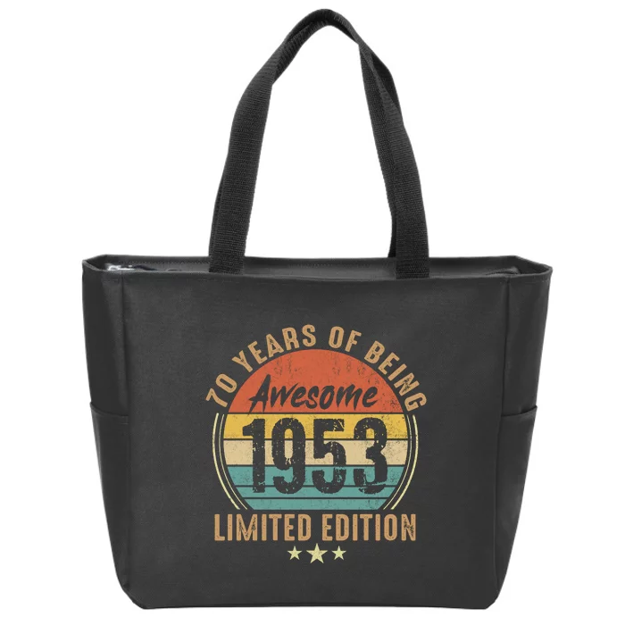 70th Birthday Vintage Limited Edition 1953 Zip Tote Bag