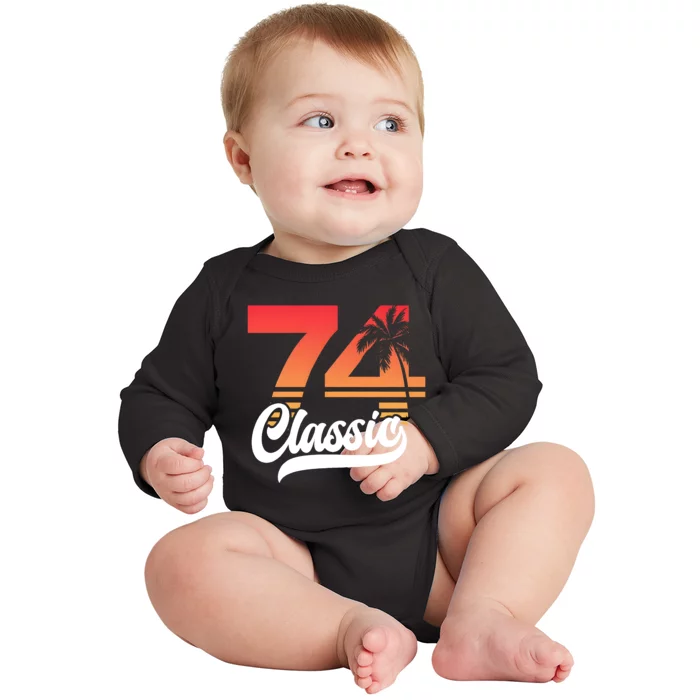 74 Classic 50th Birthday Vintage 1974 Baby Long Sleeve Bodysuit