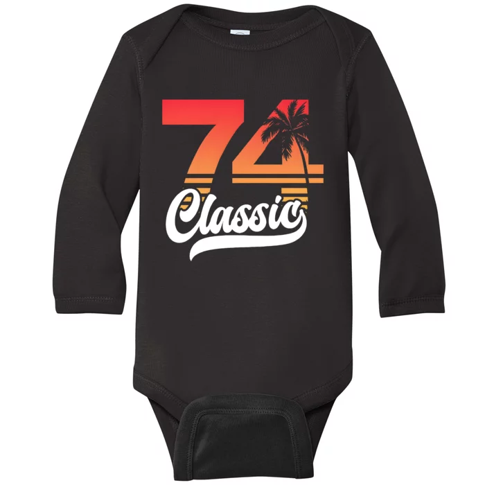 74 Classic 50th Birthday Vintage 1974 Baby Long Sleeve Bodysuit