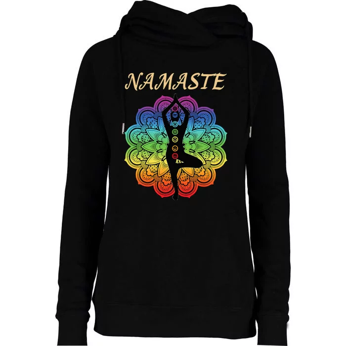 7 Chakra Namaste Reiki Kundalini Yoga Womens Funnel Neck Pullover Hood