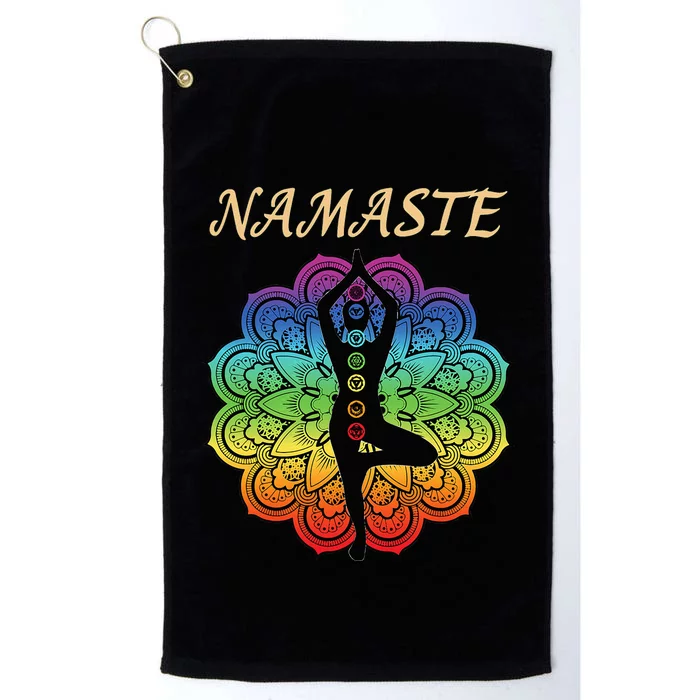 7 Chakra Namaste Reiki Kundalini Yoga Platinum Collection Golf Towel