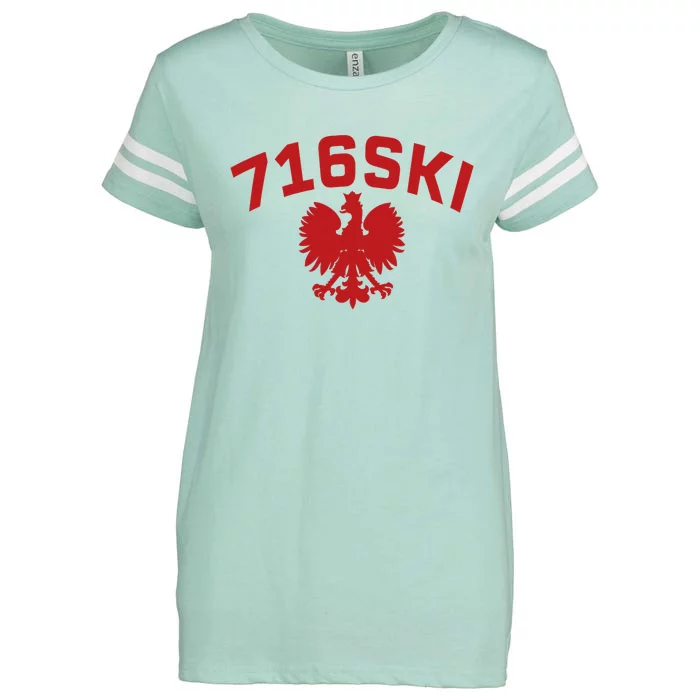 716SKI Dyngus Day Buffalo NY Polish Eagle Enza Ladies Jersey Football T-Shirt