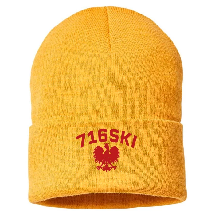 716SKI Dyngus Day Buffalo NY Polish Eagle Sustainable Knit Beanie