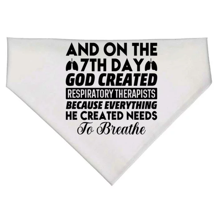 7th Day God Created Respiratory Therapists Gift USA-Made Doggie Bandana