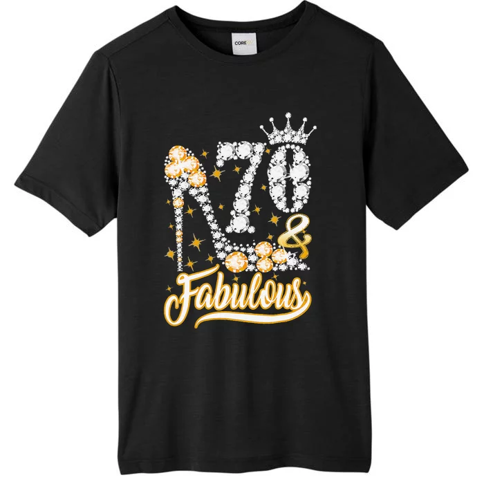 70 & Fabulous 70 Years Old 70th Birthday Diamond Crown Shoes ChromaSoft Performance T-Shirt