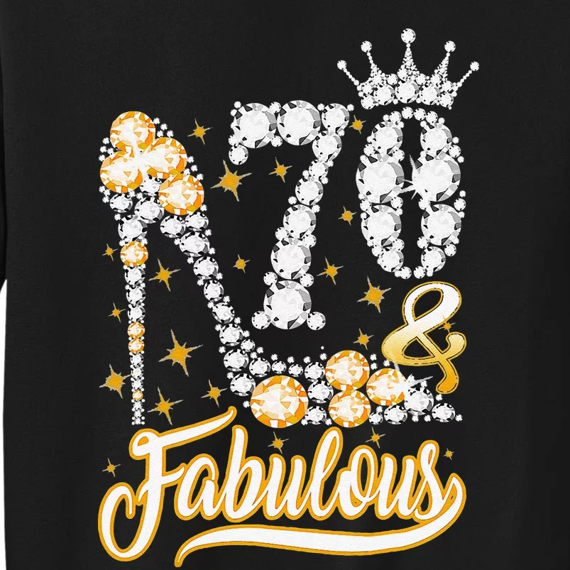 70 & Fabulous 70 Years Old 70th Birthday Diamond Crown Shoes Tall Sweatshirt