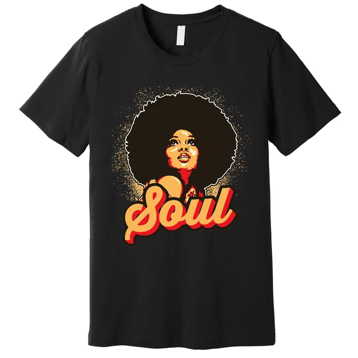 70s Funk Afro Women Soul Retro Vintage Style Graphic Premium T-Shirt