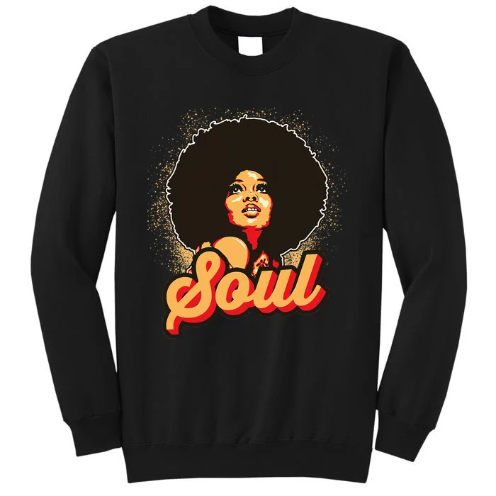 70s Funk Afro Women Soul Retro Vintage Style Graphic Tall Sweatshirt