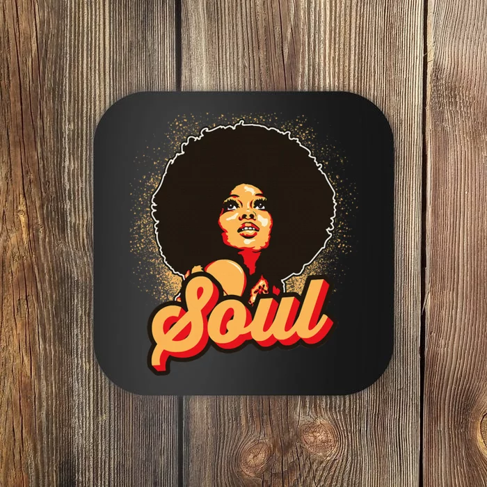 70s Funk Afro Women Soul Retro Coaster