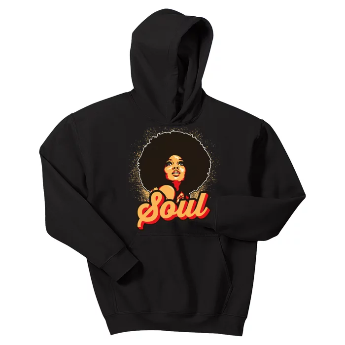 70s Funk Afro Women Soul Retro Kids Hoodie