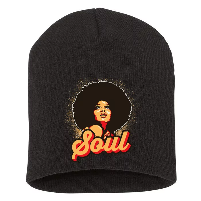 70s Funk Afro Women Soul Retro Short Acrylic Beanie