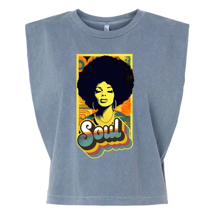 70s Funk Afro Soul Garment-Dyed Women's Muscle Tee