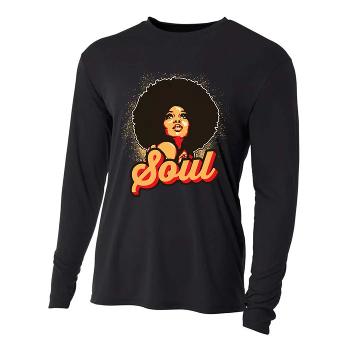 70s Funk Afro Soul Retro Vintage Cooling Performance Long Sleeve Crew