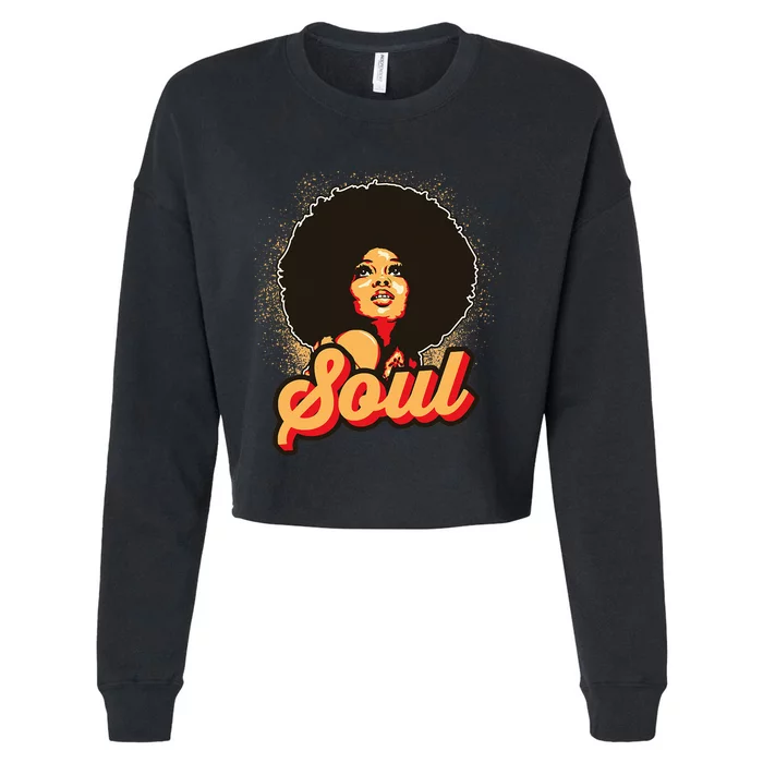 70s Funk Afro Soul Retro Vintage Cropped Pullover Crew