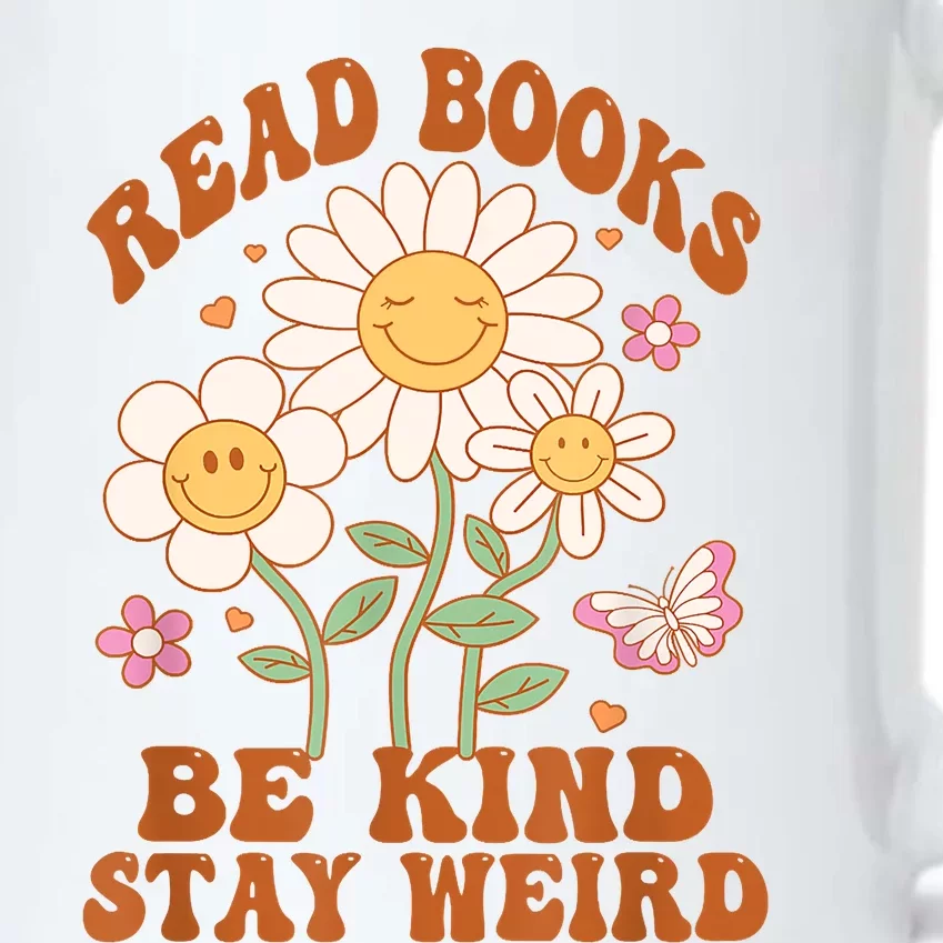 70s Flower Groovy And Funny Read Books Be Kind Stay Weird Black Color Changing Mug