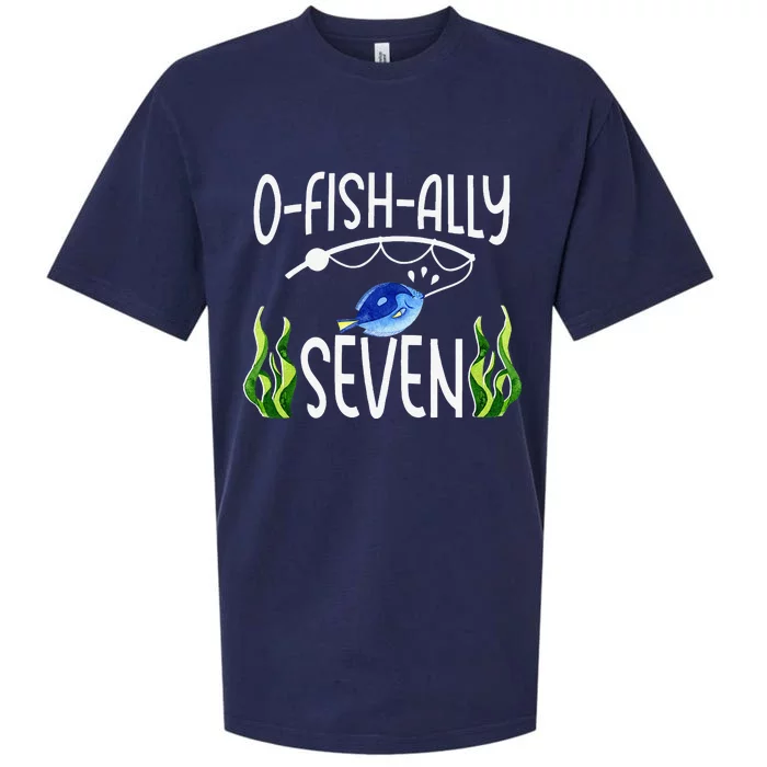 7th Fish Themed Birthday Funny Pun Sueded Cloud Jersey T-Shirt