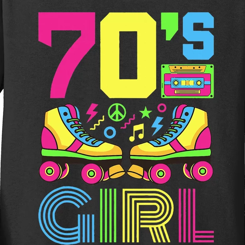 70s Girl 1970s Fashion Theme Party Outfit Seventies Costume Kids Long Sleeve Shirt