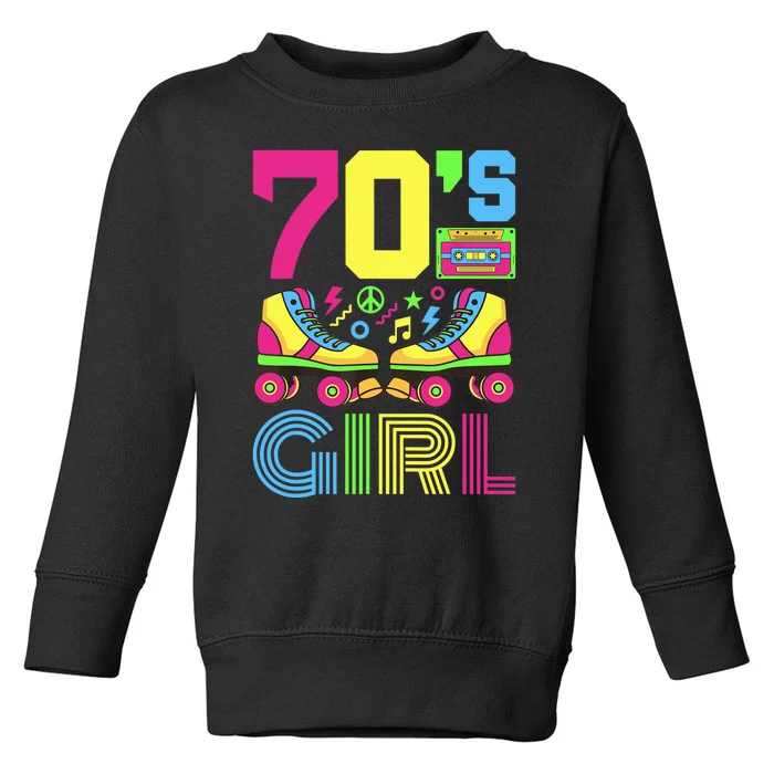 70s Girl 1970s Fashion Theme Party Outfit Seventies Costume Toddler Sweatshirt