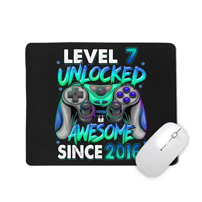 7th Gaming Birthday gift Level 7 Unlocked Awesome Video Game 2016 Birthday Mousepad