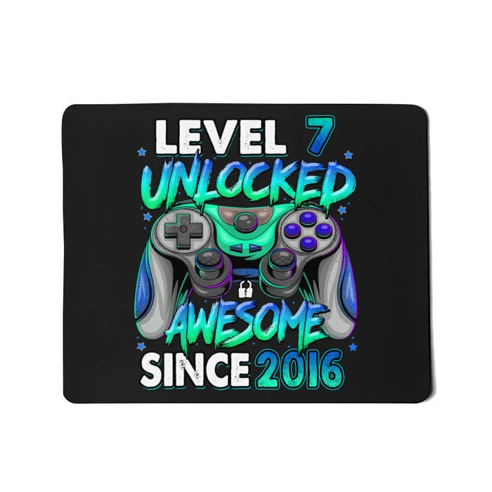 7th Gaming Birthday gift Level 7 Unlocked Awesome Video Game 2016 Birthday Mousepad