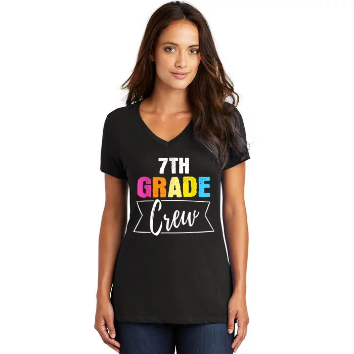 7th Grade Kindergarten Crew 1st Day Of School Teacher Gift Women's V-Neck T-Shirt