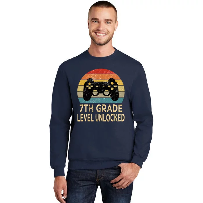 7th Grade Level Unlocked Video Gamer Back to School Vintage Sweatshirt