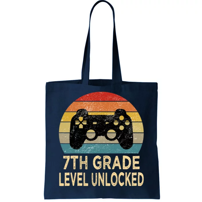 7th Grade Level Unlocked Video Gamer Back to School Vintage Tote Bag