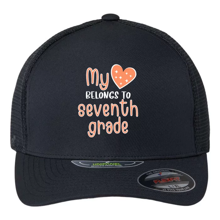 7th Grade My Belongs To Seventh Grade Teacher Back To School Teacher Gift Flexfit Unipanel Trucker Cap