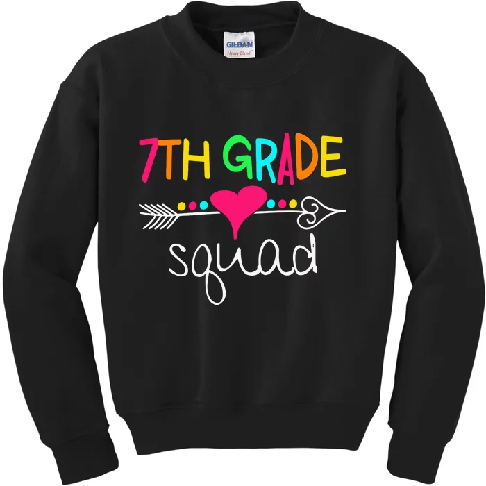 7th Grade Squad Seventh Teacher Student Team Back To School Gift Kids Sweatshirt