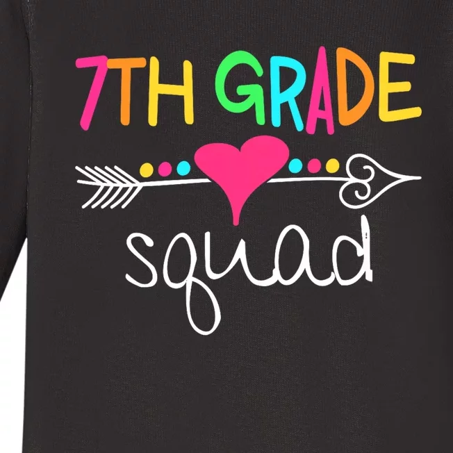 7th Grade Squad Seventh Teacher Student Team Back To School Baby Long Sleeve Bodysuit