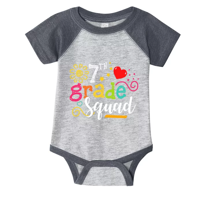 7th Grade Squad Student Teacher Gift Back To School Infant Baby Jersey Bodysuit