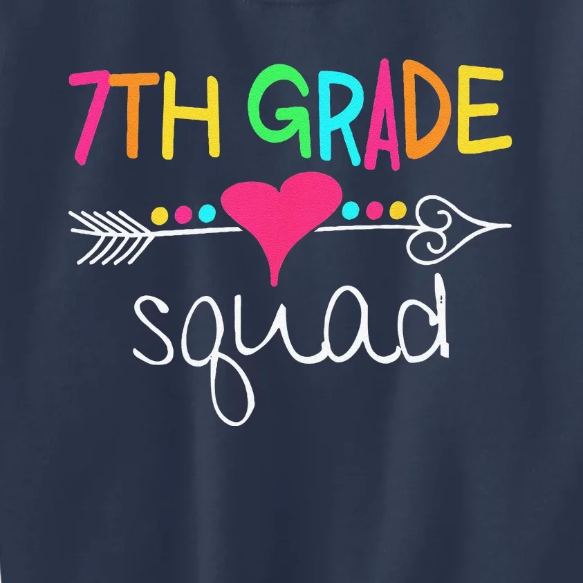 7th Grade Squad Seventh Teacher Student Team Back To School Kids Sweatshirt