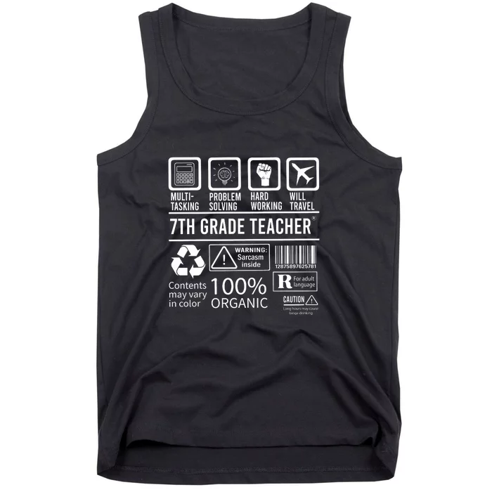 7th Grade Teacher MultiTasking Certified Job Gift Seventh Grade Tank Top