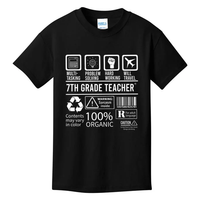 7th Grade Teacher MultiTasking Certified Job Gift Seventh Grade Kids T-Shirt