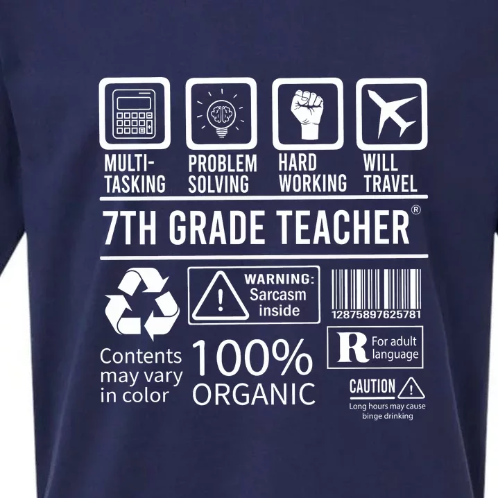 7th Grade Teacher MultiTasking Certified Job Gift Seventh Grade Sueded Cloud Jersey T-Shirt