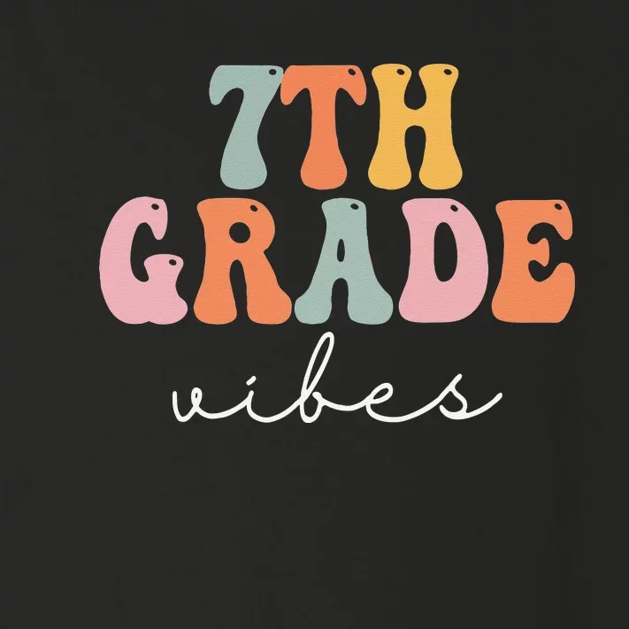 7th Grade Vibes Retro Groovy Happy First Day Of School Toddler Long Sleeve Shirt