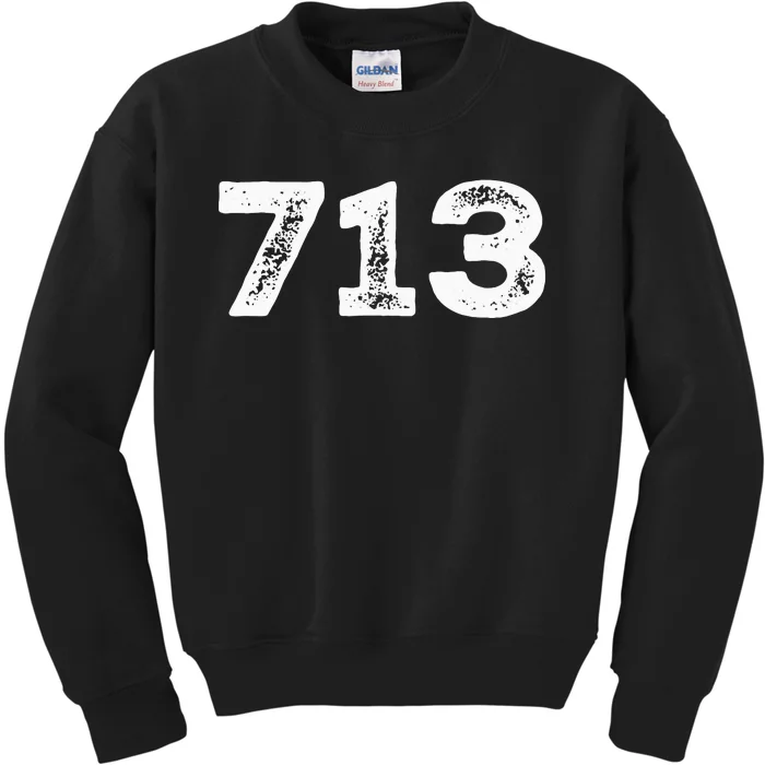 713 Houston Texas Area Code HTown HOU Kids Sweatshirt