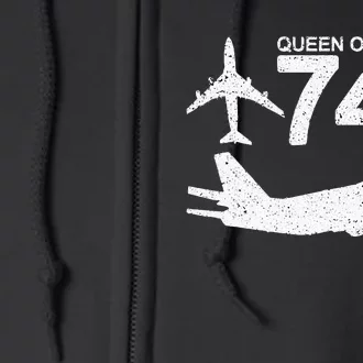 747 Jumbo Jet Aviation Plane Spotting Full Zip Hoodie