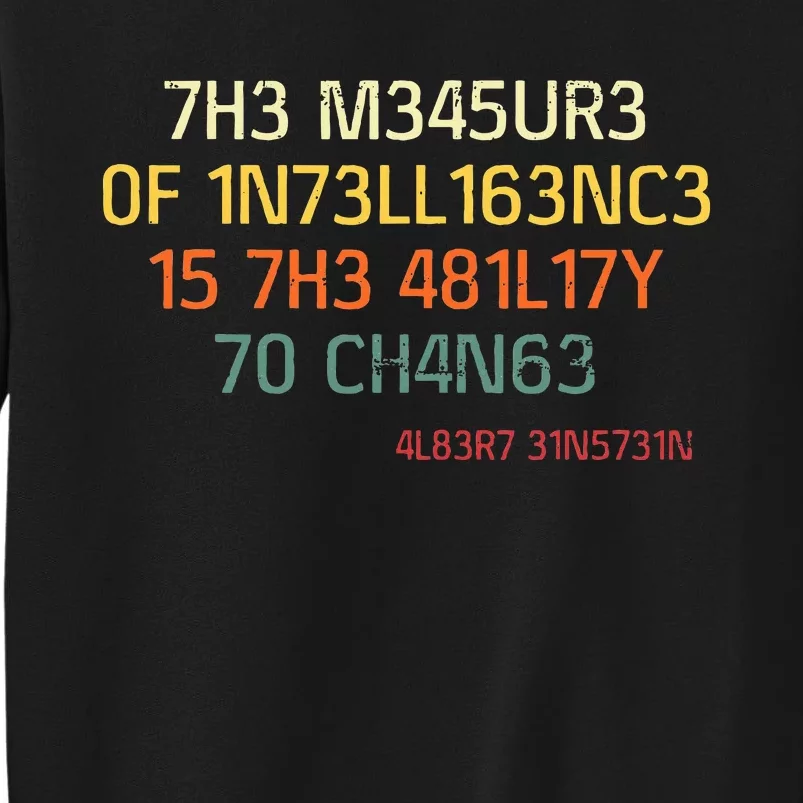 7h3 M345ur3 0f 1n73ll163nc3 15 7h3 481l17y T0 Ch4n63 Sweatshirt