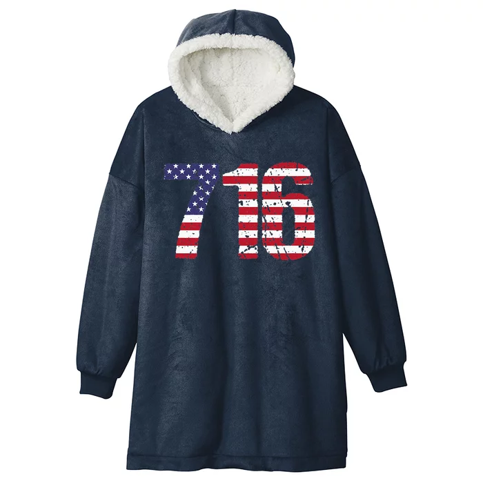 716 New York Area Code Hooded Wearable Blanket