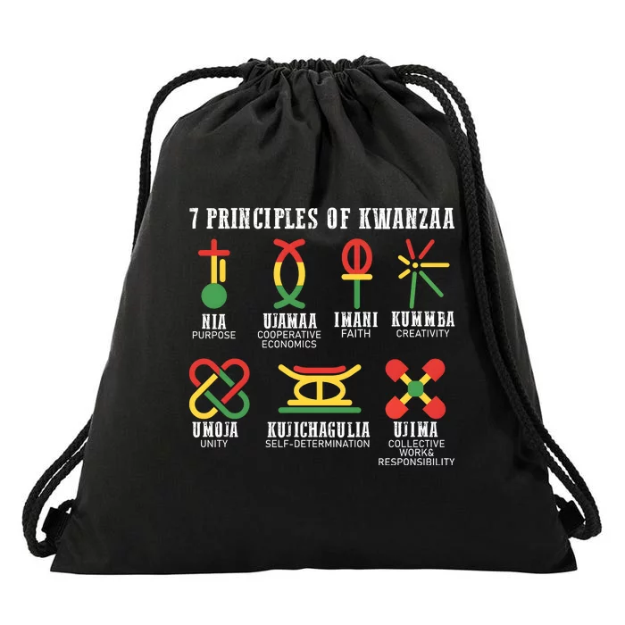 7 Principles Of Kwanzaa Jewish Happy Kwanzaa Drawstring Bag