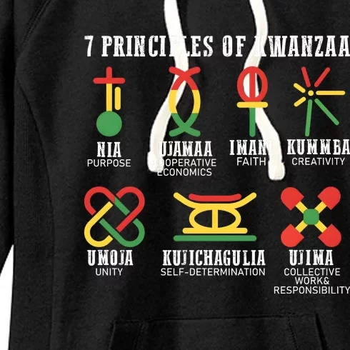 7 Principles Of Kwanzaa Jewish Happy Kwanzaa Women's Fleece Hoodie