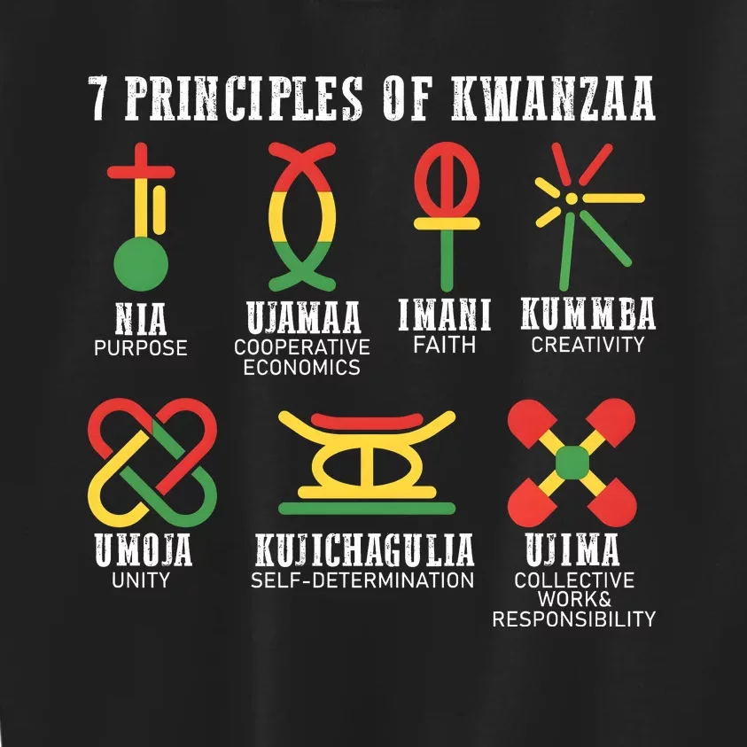 7 Principles Of Kwanzaa Jewish Happy Kwanzaa Kids Sweatshirt