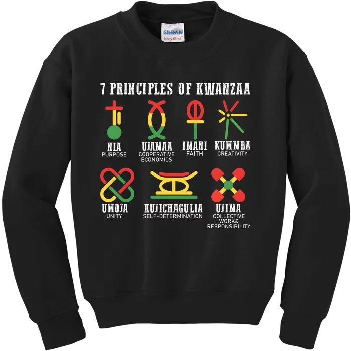 7 Principles Of Kwanzaa Jewish Happy Kwanzaa Kids Sweatshirt