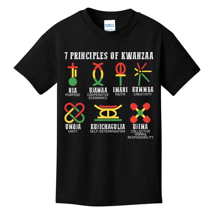 7 Principles Of Kwanzaa Jewish Happy Kwanzaa Kids T-Shirt