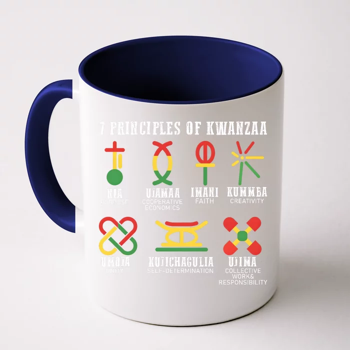 7 Principles Of Kwanzaa Jewish Happy Kwanzaa Front & Back Coffee Mug