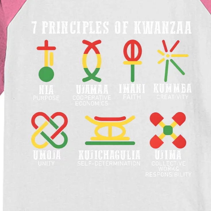 7 Principles Of Kwanzaa Jewish Happy Kwanzaa Kids Colorblock Raglan Jersey