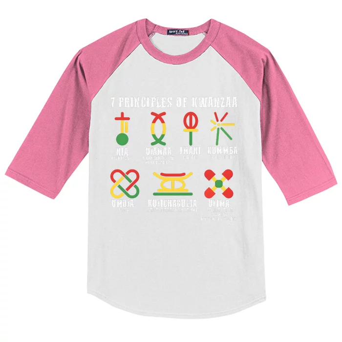 7 Principles Of Kwanzaa Jewish Happy Kwanzaa Kids Colorblock Raglan Jersey